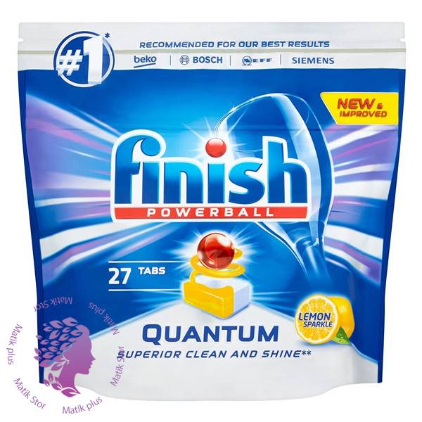 قرص ماشین ظرفشویی فینیش کوآنتوم لیمویی Finish Quantum بسته 27 عددی