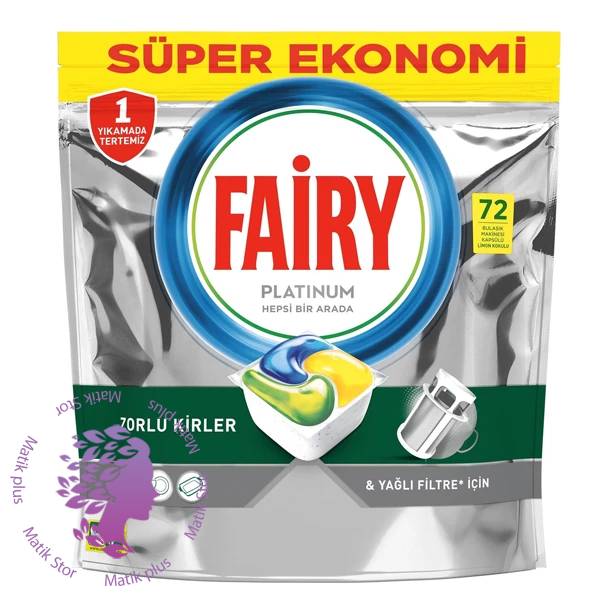 قرص ماشین ظرفشویی فیری پلاتینیوم Fairy Platinum بسته 72 عددی