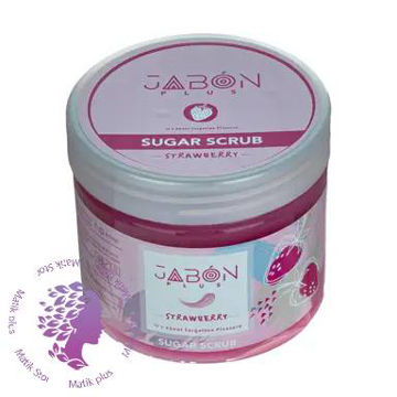 اسکراب شکری لایه بردار پوست ژبن پلاس (Jabon plus) مدل Strwberry وزن 450 گرم