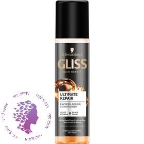 اسپری دوفازمشکی گلیس اصل|اسپری دوفاز گلیس مدل Ultimate repair ا Two-phase spray-black-Gliss-model-ultimate-repair-volume-200-ml