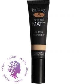 کرم پودر ایزادورا Natural Matt شماره 16 ا Isadora Natural Matt oil free Foundation No 16