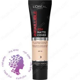 کرم پودر اینفالیبل 32 ساعته مت کاور لورال شماره 155 Loreal Infaillible 32H Matte Cover Foundation 4% Niacinamide