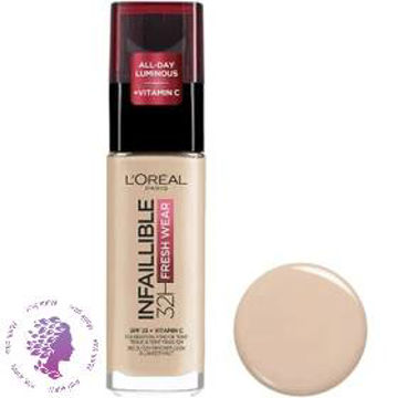 کرم پودر اینفالیبل 32 ساعته لورال شماره 20 حجم 30 میل ا LOreal Infallible 32H Fresh Wear Foundation no.20