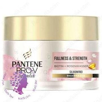 ماسک مو فاقد سولفات حجم دهنده بیوتین و گل رز پنتن حجم 160 میلی لیتر ا Pantene Biotin & Rose Water Fullness & Strength Hair Mask 160ml