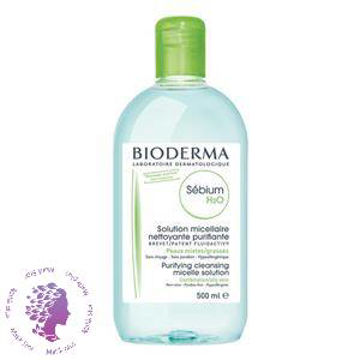 محلول پاک کننده آرایش سبیوم H2O بایودرما حجم 500 میلی لیتر Bioderma Sebium H2O MakeUp Remover 500ml