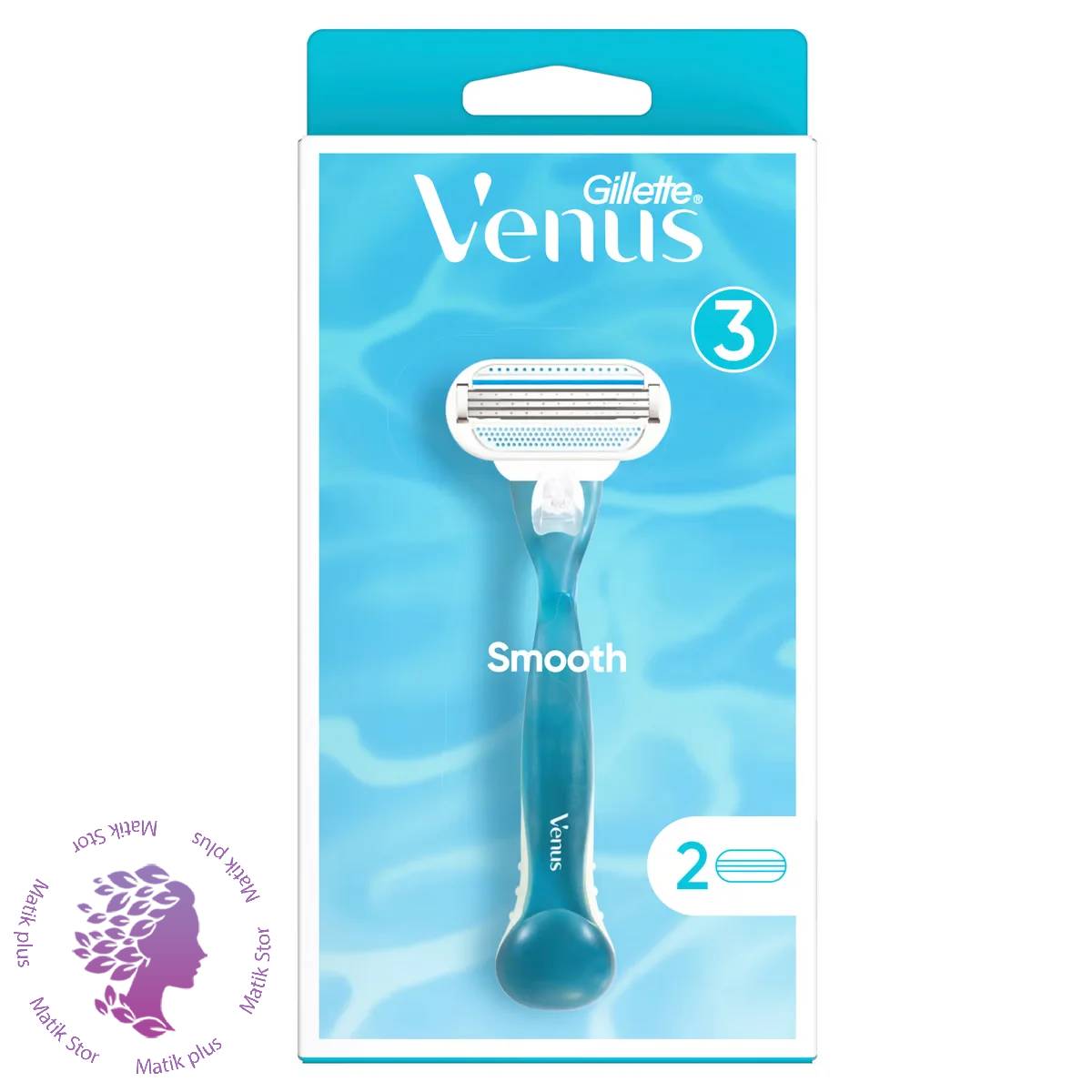 خود تراش ژیلت ونوس 3 لبه مدل Venus Smooth به همراه دو تیغ یدک