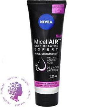 اسکراب لایه بردار و پاک کننده صورت NIVEA Skin Breathe Expert نیوآ حاوی اسید لاکتیک مناسب پوست معمولی 125 میل