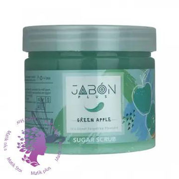 اسکراب شکری لایه بردار ژبن پلاس (Jabon plus) مدل Green Apple وزن 450 گرم