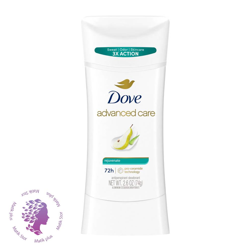 استیک ضد تعریق زنانه داو Dove سری Advanced Care مدل Rejuvenate رایحه گلابی وزن 74 گرم